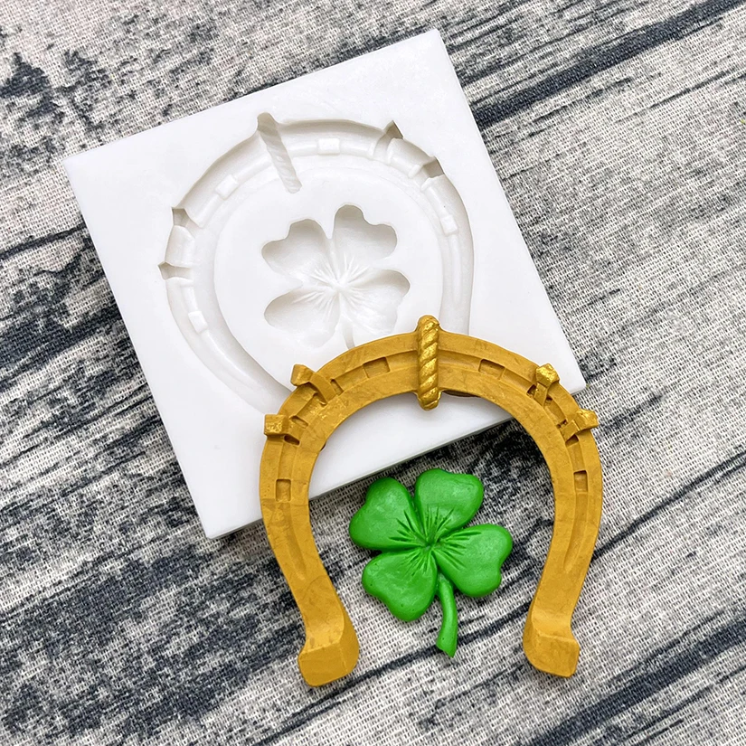 Four Leaf Clover Horseshoe St. Patrick’s Day Silicone Mold Fondant Sugarcraft Mold Cake Decorating Tools Baking Accessories