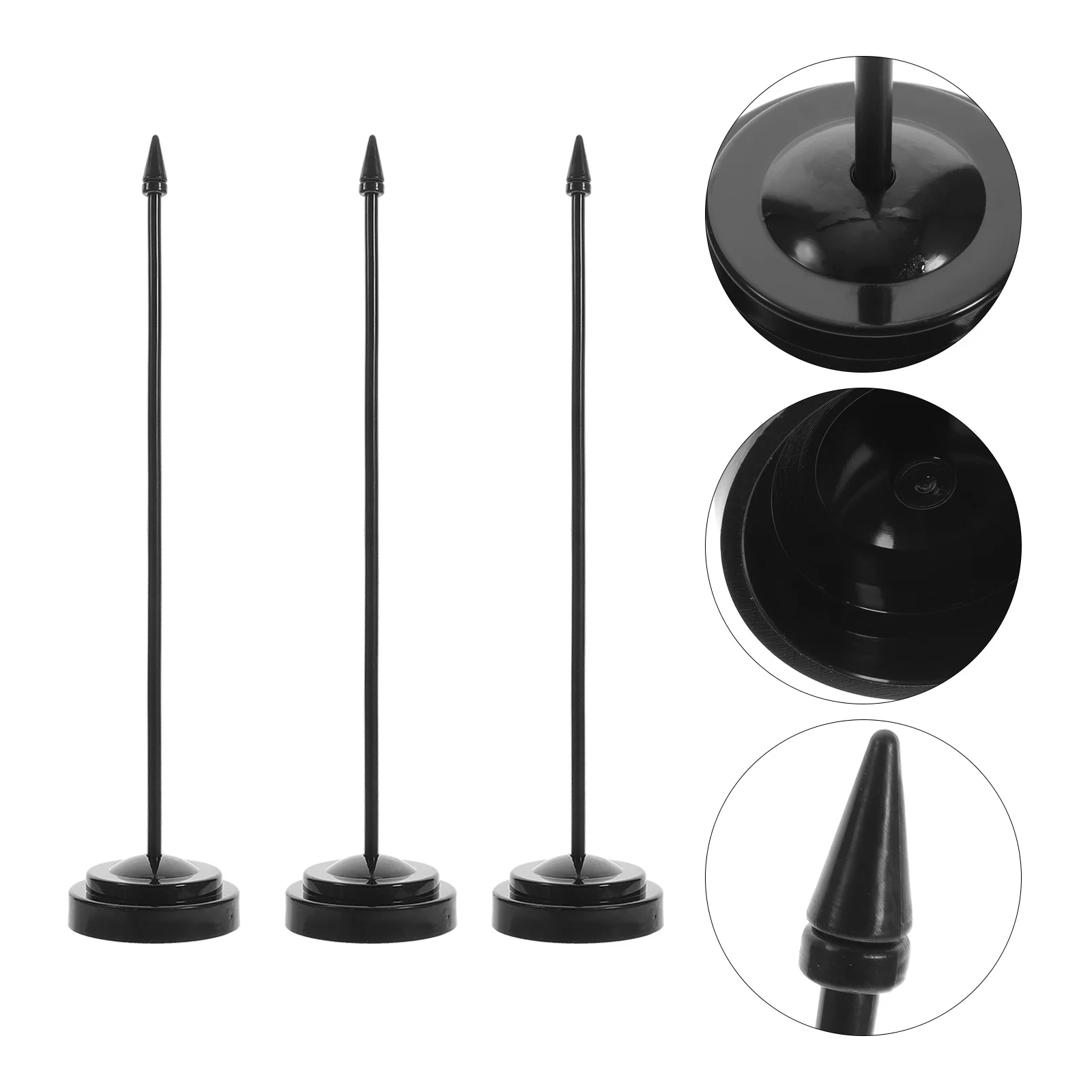 

12Pcs Table Flagpole Desktop Flag Stand with Sturdy Plastic Base for Mini Flags Smooth Surface Easy to Carry Required