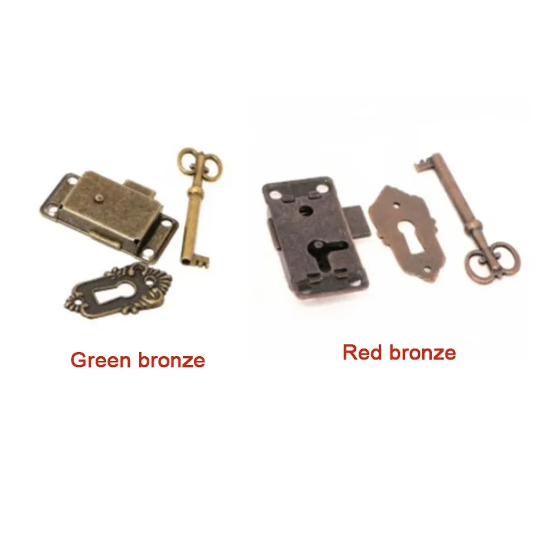 العتيقة قفل الباب درج صندوق مجوهرات خزانة خزانة خزانة قفل الباب مجموعة خزانة خزانة قفل الباب + مفتاح الأثاث #6