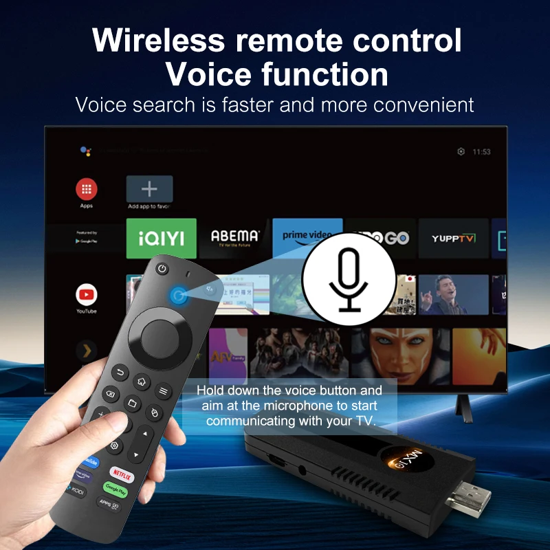 MX10 F8PRO عصا التلفاز الذكية Android14 ATV RK3528 1080P HD TV box 2.4/5G WiFi TV استقبال لمشغل الوسائط Google YouTube Netflix