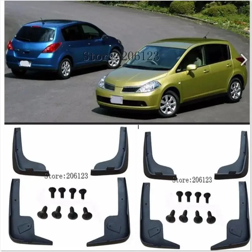 For Nissan Tiida Versa C11 2007-2011 Hatch 2012 Hatchback Latio Splash Guards Mud Flap Mudguards Fender 2008 2009 Car Mud Flaps