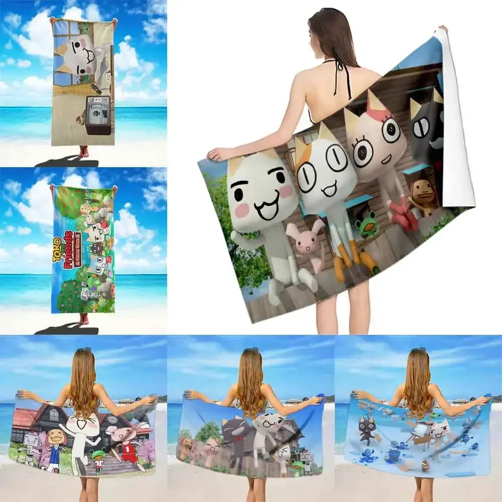 Inoue Toro Cat Beach Towel Microfiber Sand Free Quick Dry Soft Sandproof Pool Towels Gift for Women Travel Gym Shower Camping