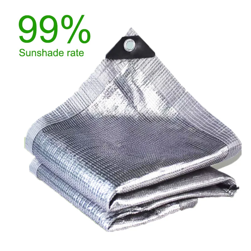 99%UV Block Aluminum Foil Sun Shade Net Outdoor Reflective Sun Shelter House Gazebo Prooftop Cooling Sunshade Sails Net