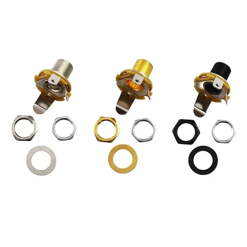 1Pcs Guitar Input Output Jack Socket 6.35mm 1/4