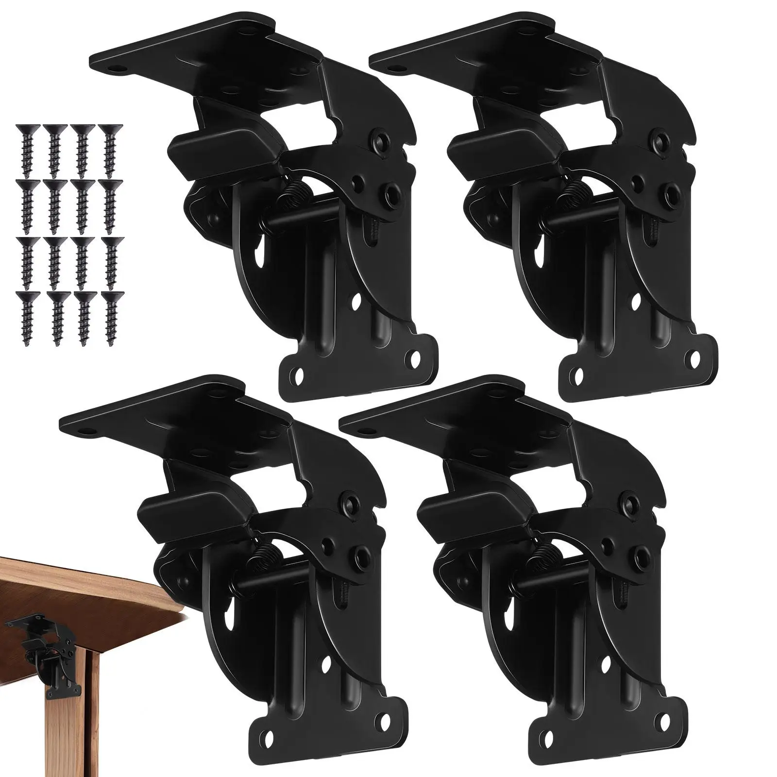 

4 Pcs Furniture Hardware Connection Parts Foldable Table Leg Brackets Sturdy Build Folding Hinges Sectional Furniture Connectors