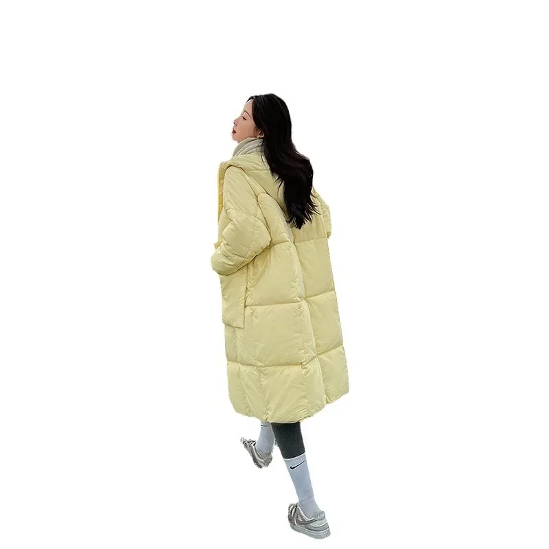 Veste épaisse en coton pour femme, manteau à manches longues, Chic, Style pain, coupe ample, mi-longue, rembourré, automne et hiver