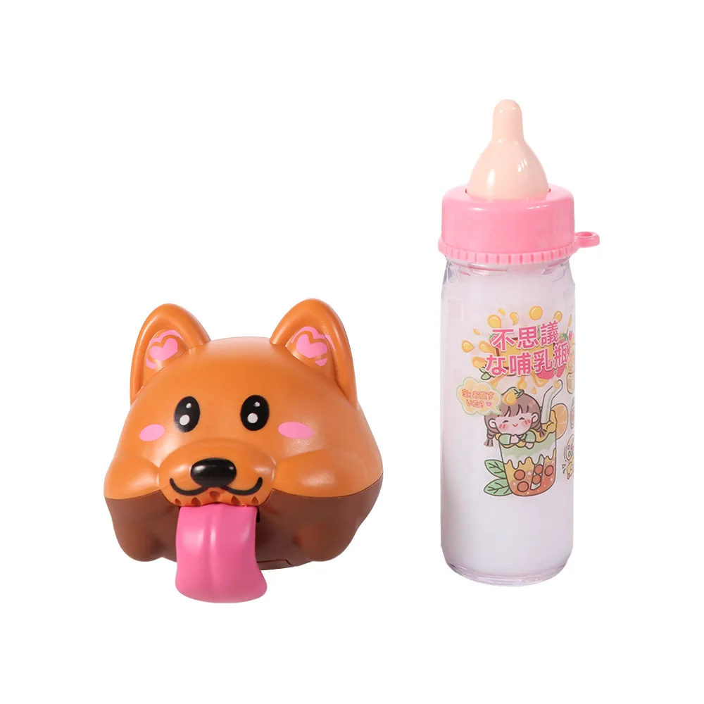 Garrafas de Leite de Simulação e Cão Falante para Brincadeiras de Faz de Conta, Educação Infantil, Alimentação de Brinquedo para Meninas