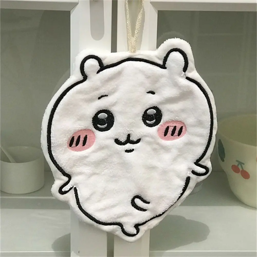 2026 jiyi Hand Towel Coral Fleece Hanging Absorbent Usagi Hachiware Towel Quick-drying Thickened Kitchen Cloth Soft Hand Towel