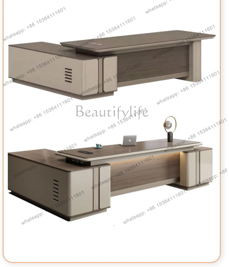 

High-end desk paint big desk office supervisor table and chair combination wholesale