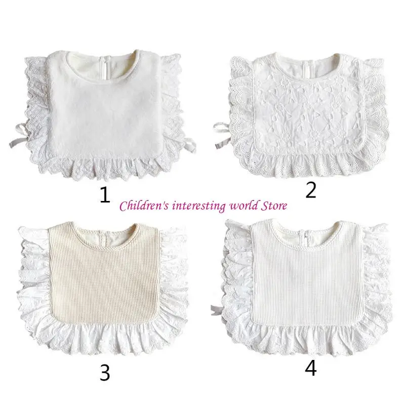 Princess Lace Bib Soft Cotton Saliva Towel Newborn Feeding Burp Cloth Bandana Scarf Bibs Handkerchief for Infants Gift 425F