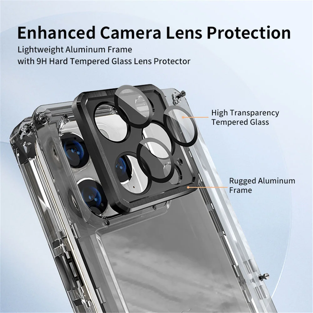 Luxury Transparent Case for iPhone 15 Pro/15 Pro Max Military-grade Full Camera Lens Protect Cover