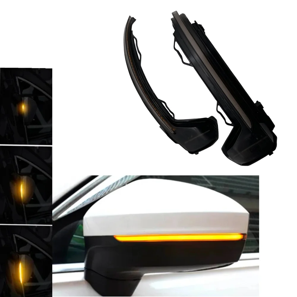 

2 шт. динамический прокрутка светодиодный указатель поворота, индикатор заднего зеркала для VW Tiguan MK2 2017-2018 Touareg MK3 EU 2019, автомобильные аксессуары