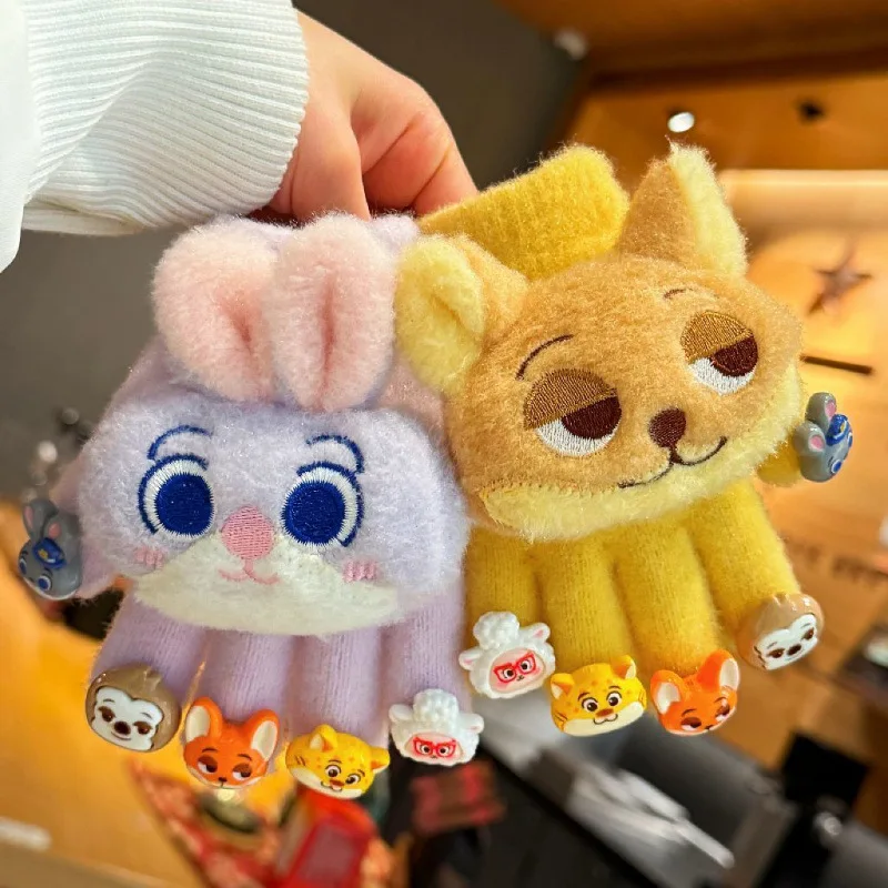 

Перчатки для Zootopia2, модные удобные милые перчатки с героями мультфильмов для взрослых, зимние морозостойкие теплые детские перчатки, рождественский подарок