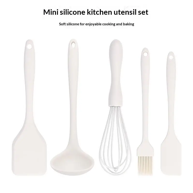 Non Stick Silicone Baking Tool Kit Heat Resistant Flexible Hanging Cream Scraper for Home Pastry Dessert Baking