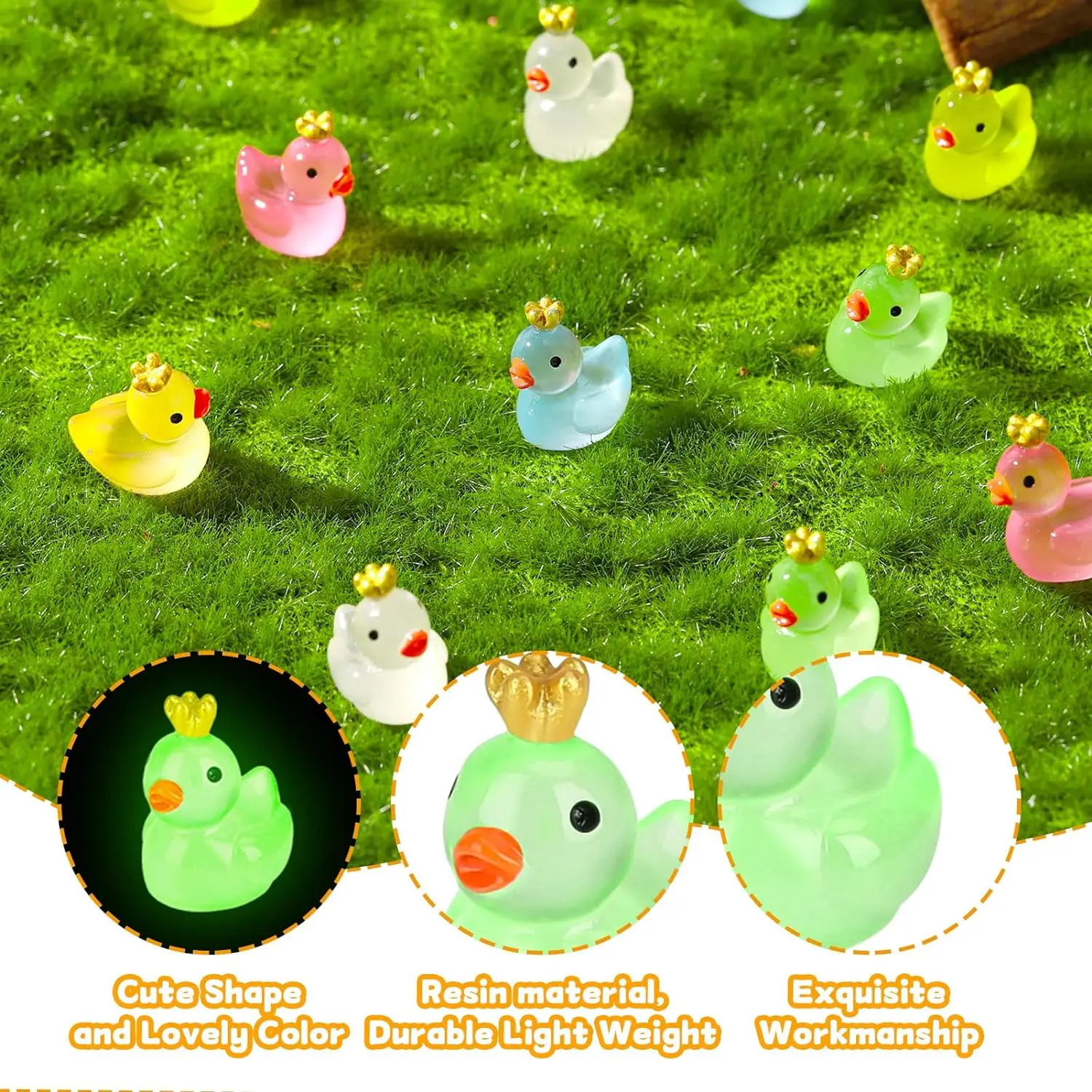 Lot de 20 Figurines Miniatures vivantes pour la Maison, Les Canards Jaunes, Les Figurines Miniatures pour la décoration de Pâques