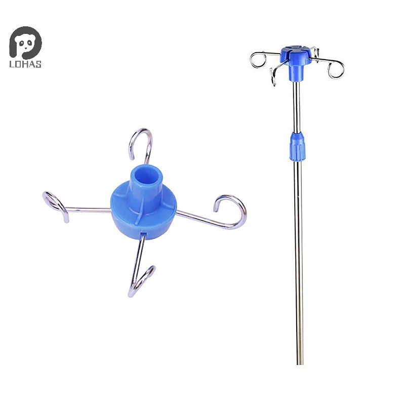 1Pc Hook Infusion Stand Clinic Iv Bag Rack Hanging Pole Hanger Drip Holder Vertical Display Bottle Medical Steel Inverted