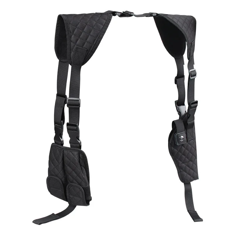 Outdoor Tactical Shoulder Underarm Portable Hidden Gun Holster Double Magazine Bag Quick Draw Pistol Holster