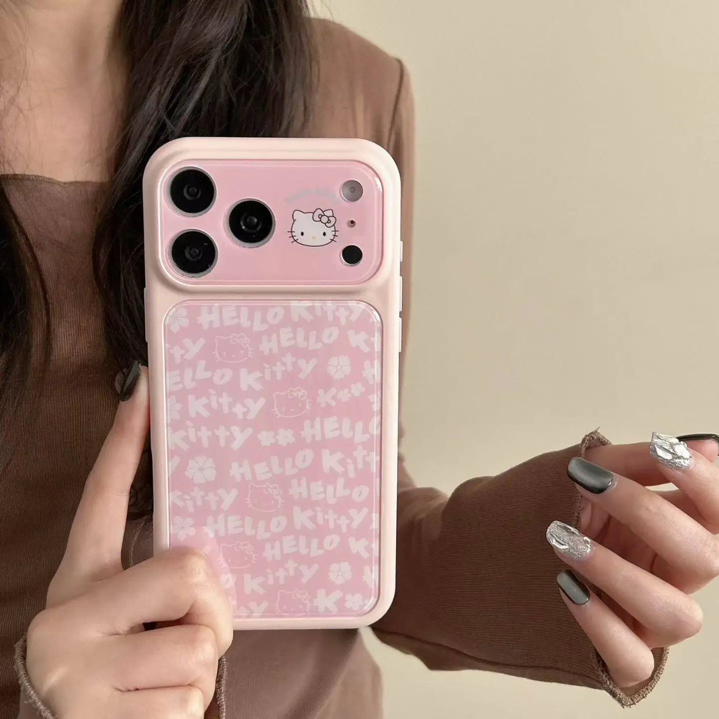 

Cute Cartoon Sanrio Hello Kittty Letter Phone Case For iPhone 17 16 15 14 13 Pro Max Shockproof Hard Candy Color Cover