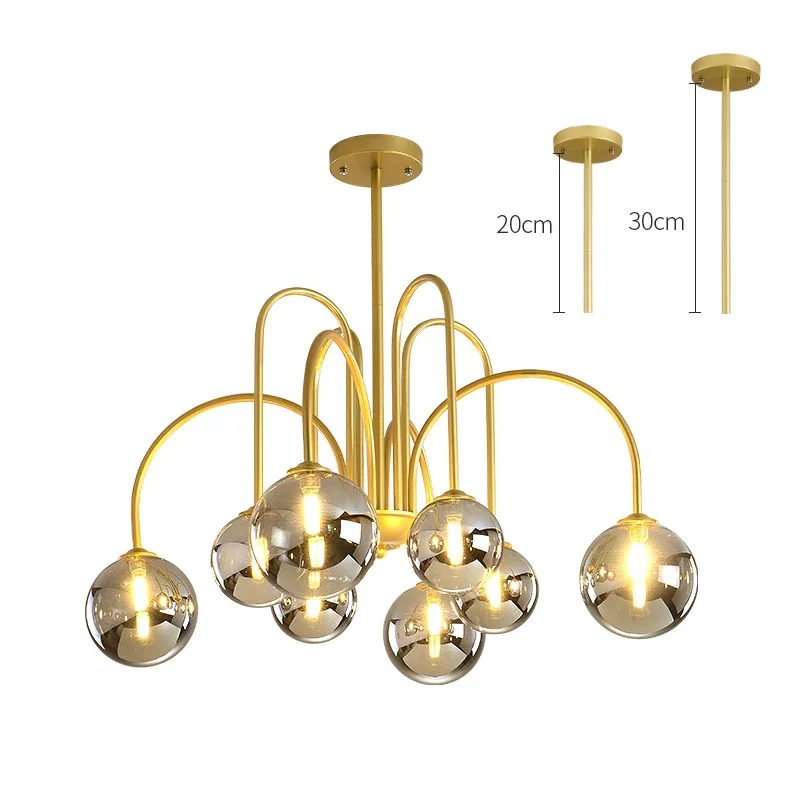 Lampe LED Suspendue au Design Nordique Moderne, Disponible en Noir et Or, Luminaire Décoratif d'Nik, Idéal pour un Salon ou une Chambre à Coucher, G9