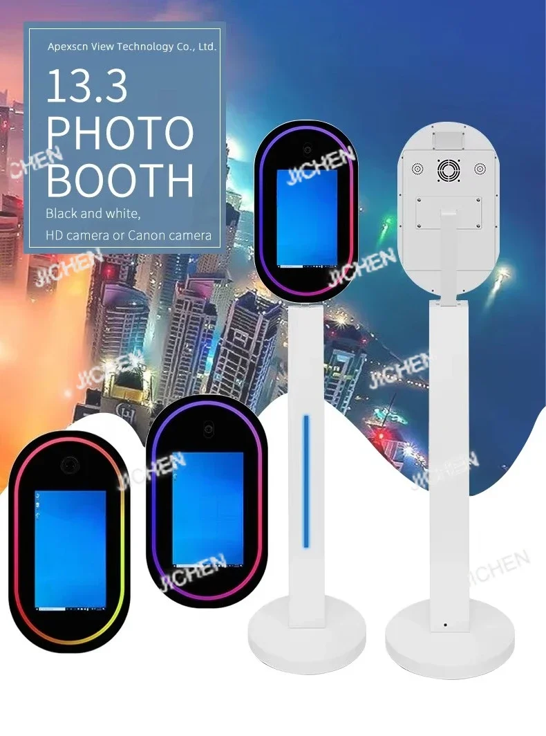 

Magic Mirror Oval 21.5 Photo Booth With Camera And Printer Touch Screen Mirror Wedding Photo Booth