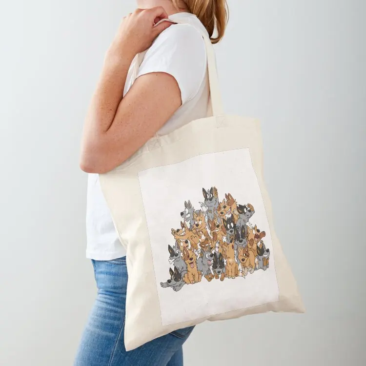 

Cattle Dog Pile Tote Bag Reusable bags canvas shopping bag tote bags cloth bags Canvas stote bag
