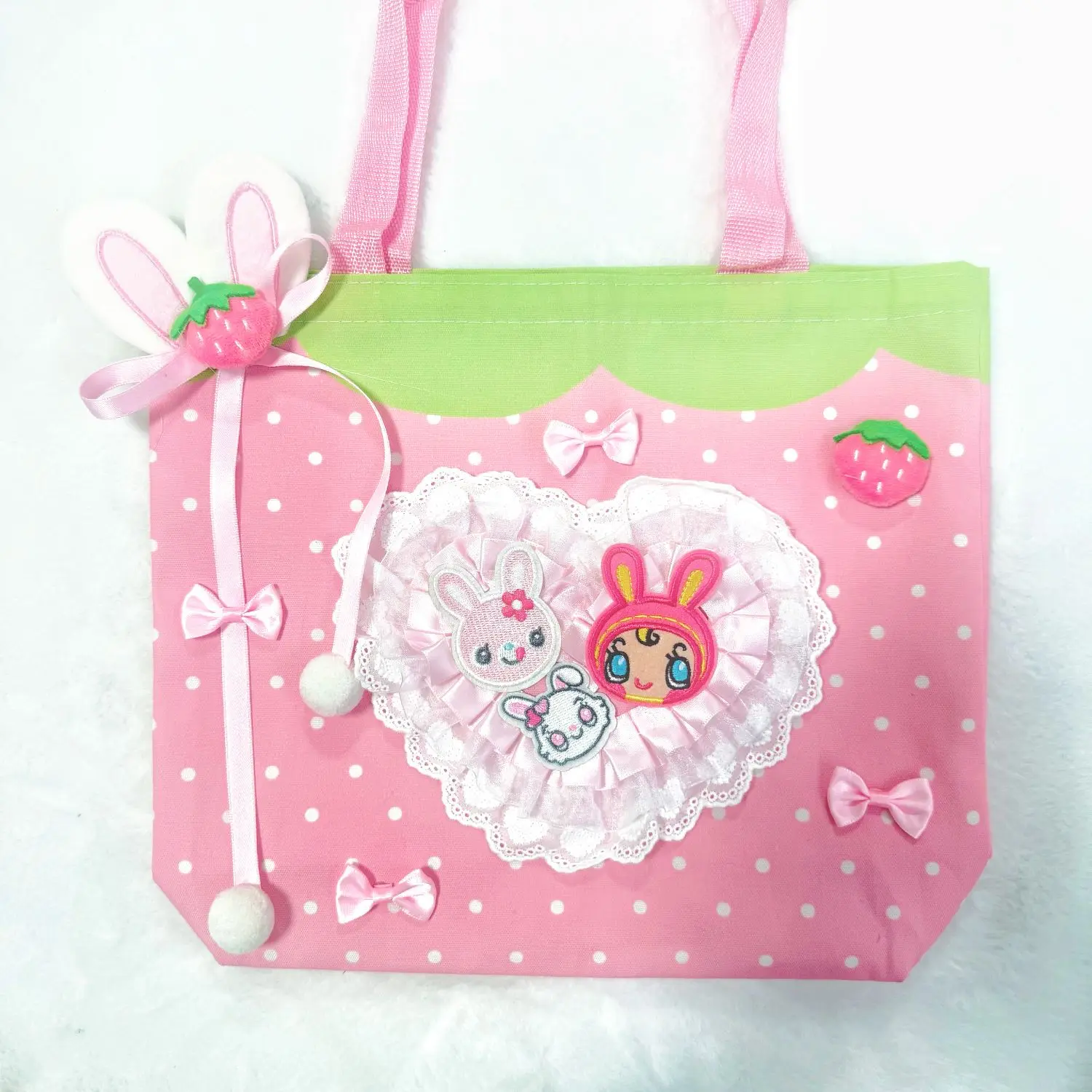 Tas Selempang Lucu Gaya Kartun Jepang Mezzopiano Subculture Y2k Aksesoris Pink Manis untuk Pelajar Sekolah