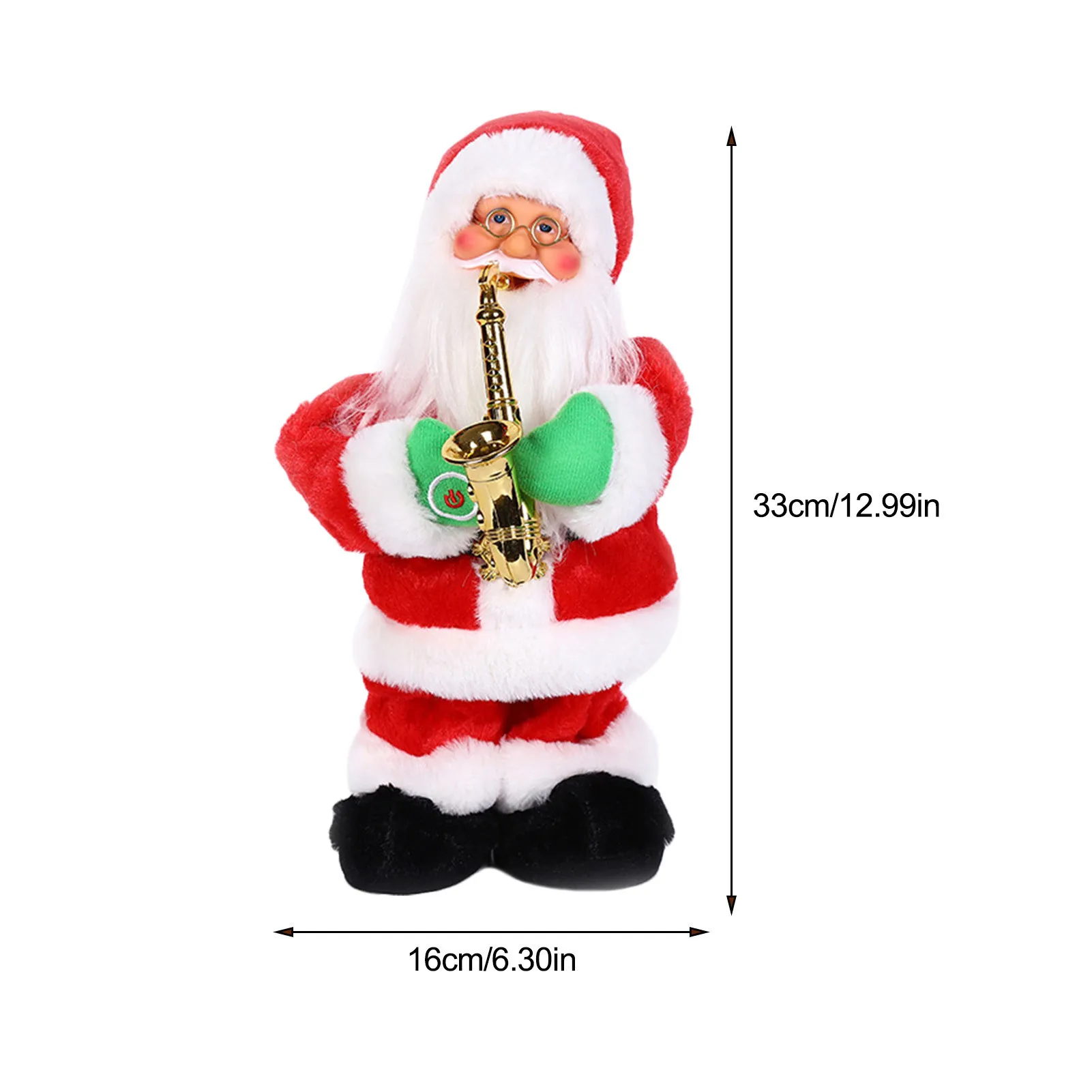 Papai Noel boneca pingente, saxofone, presente Natal