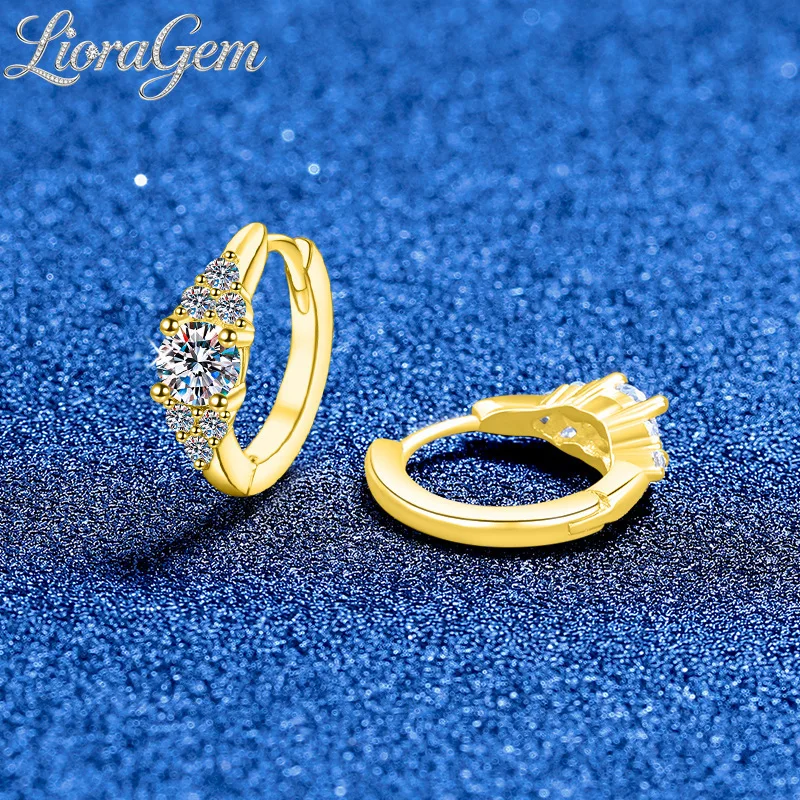 LioraGem Women's Moissanite Cluster Earrings in 18K Gold, Dainty Starry Night Simple Studs Platinum PT950 Stamp