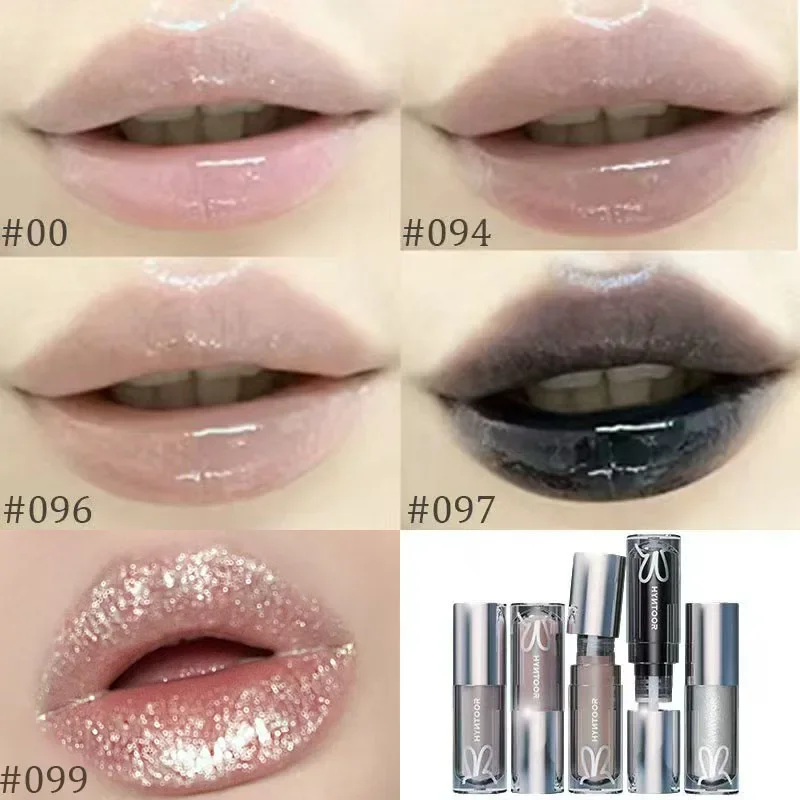 2-teiliges HYNTOOR Make-up-Set, Gothic-Lidschatten-Puder-Palette, Spiegel, Lipgloss, reines Schwarz, Silber, feines Flash-Make-up, Halloween, Weihnachten