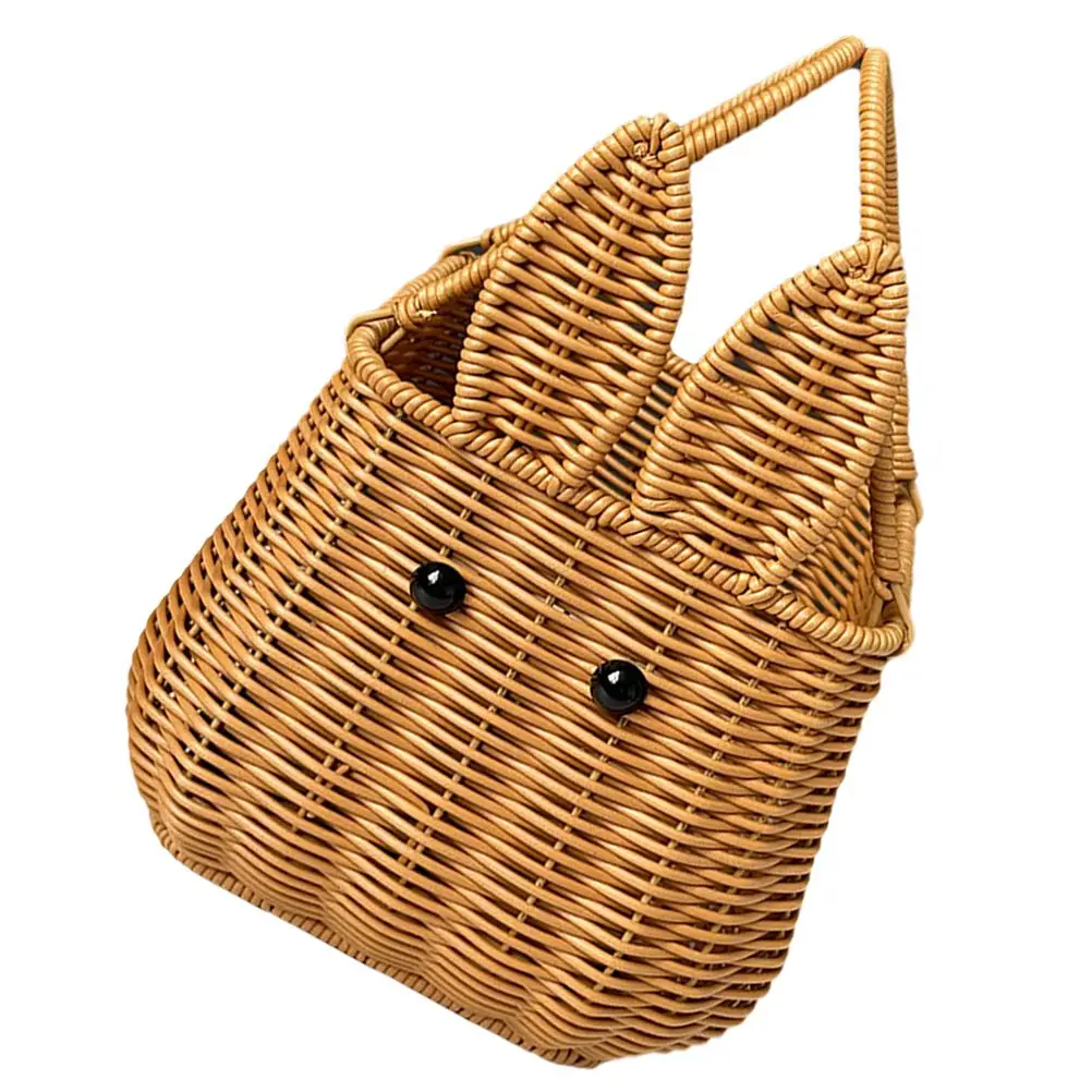 

Bunny Hand Basket Rabbit Toys Woven Snack Showing Pet Picnic Storage Pp Decorative Holder Dessert Baby