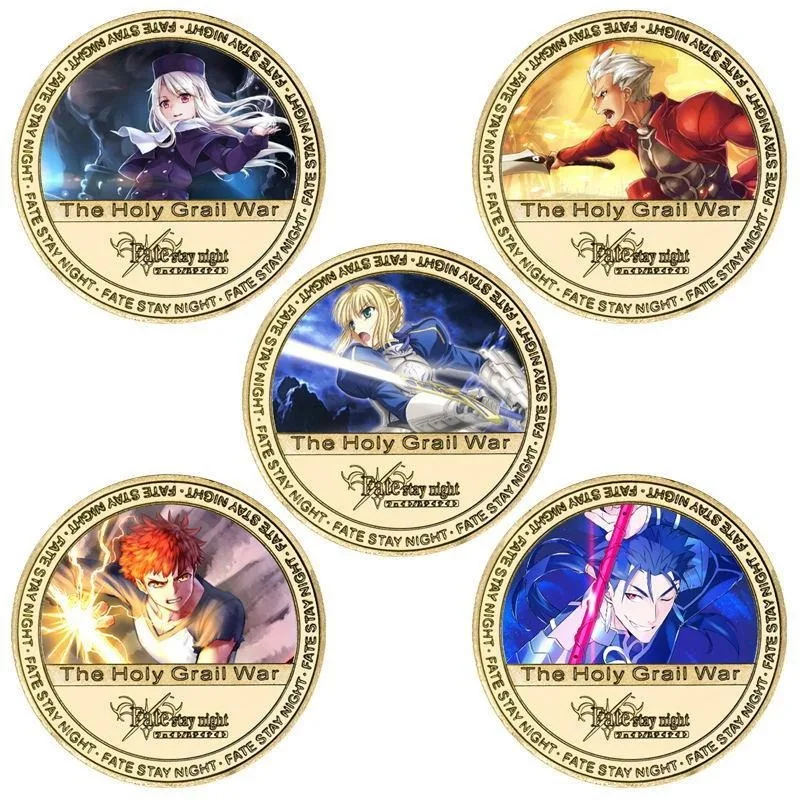 

Периферийная памятная монета аниме Fate Staynight Altria Illya Emiya Cu Chulainn, коллекция украшений для монет, подарки на день рождения