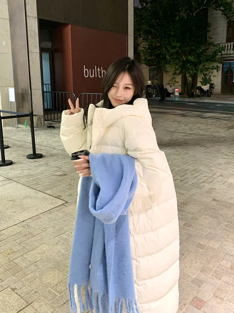 

Утепленное пальто Adan оверсайз для женщин: корейский стиль, свободный крой, теплое, повседневное, хлопковое, очень большого размера, стеганое, зимнее