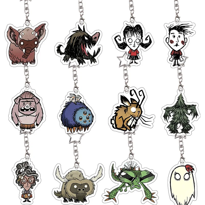 Don't Starve Acryl-Schlüsselanhänger Spiel Koalefant Hound Willow Pigman Charaktere Bunnyman Anime Cartoon Accessoires Festivalgeschenk