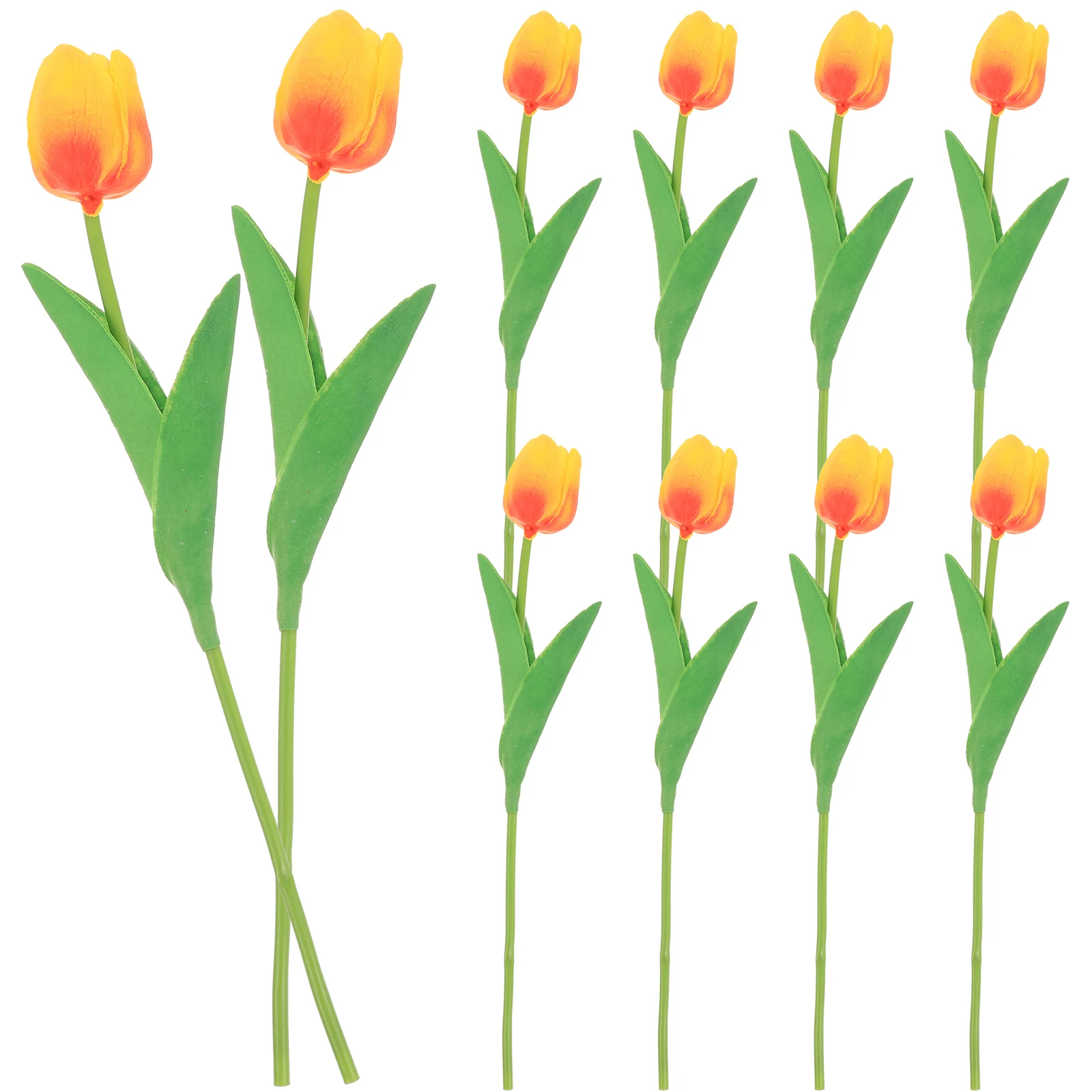 

10 Pcs Artificial Tulips Simulation Flowers Fake Bouquet Iron Wire Stems Home Decor Bridal Wedding Centerpiece Vase Flowers
