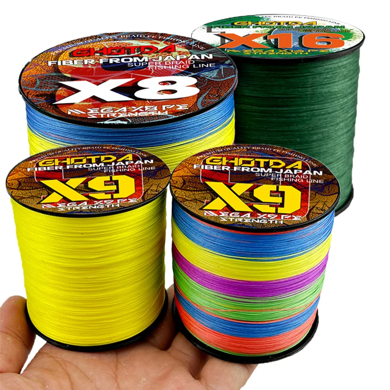 High Stength X8/9/16 Strands Braided Lure Fishing Line 100m Multifilament Carp Fly Wire Diameter 0.14-0.8mm for Salt/Freshwater