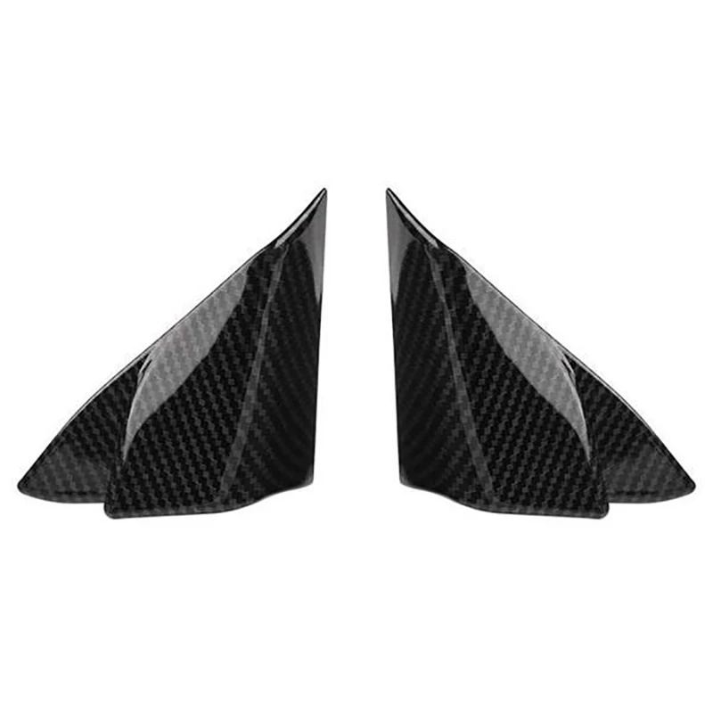 for 18-21 Car Front Door Window A Pillar Cover Trim Triple-Cornered Speaker Decor Accessories, Carbon Fiber