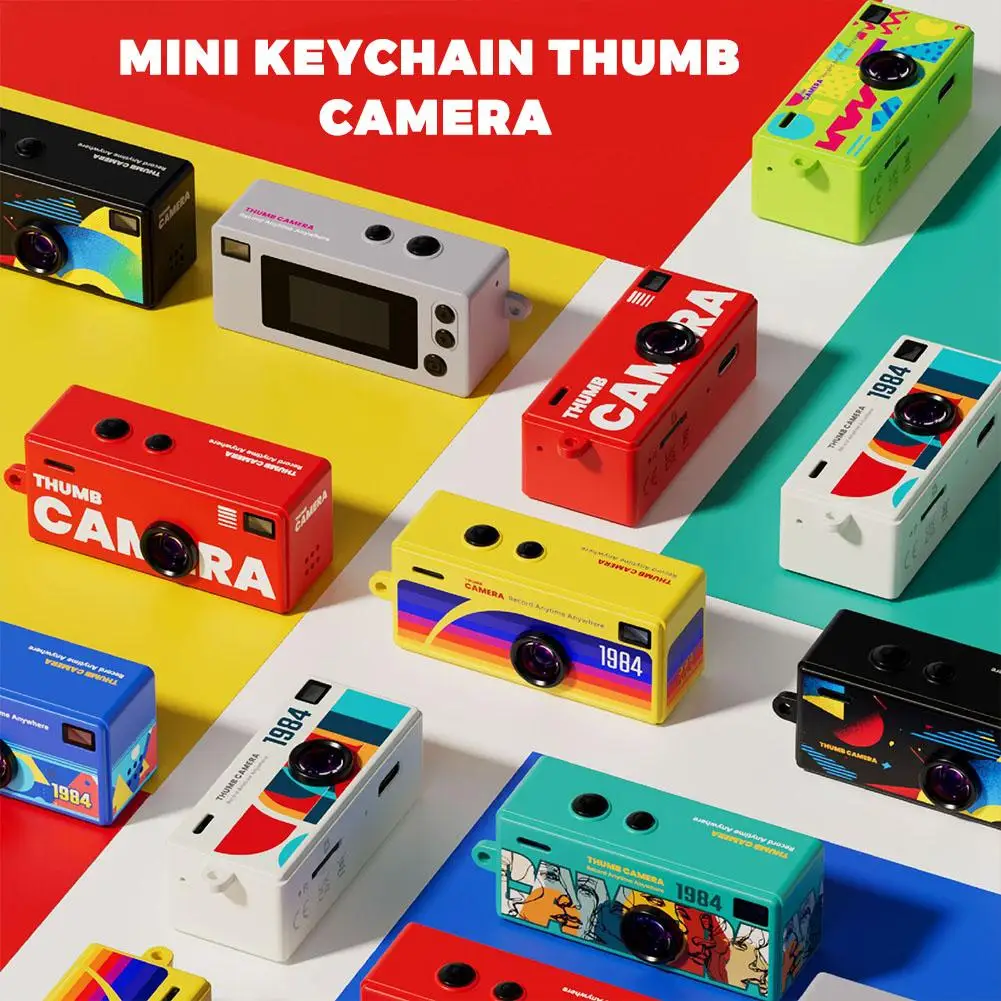 كاميرا صغيرة ريترو الإبهام المفاتيح 0.96 بوصة عمل كاميرا دعم بطاقة الذاكرة 1080P كاميرا فيديو صغيرة جدا مسجل فيديو