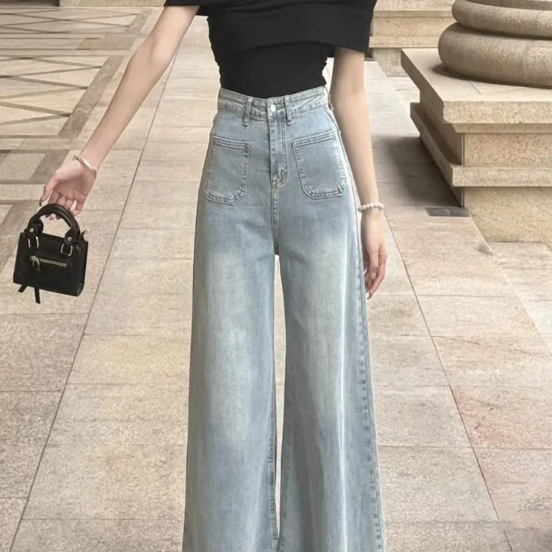 

Baggy Woman Jeans High Waist Wide Leg Denim Pants for Women Korean Fashion Versatile Denim Pants Autumn Vintage Trousers