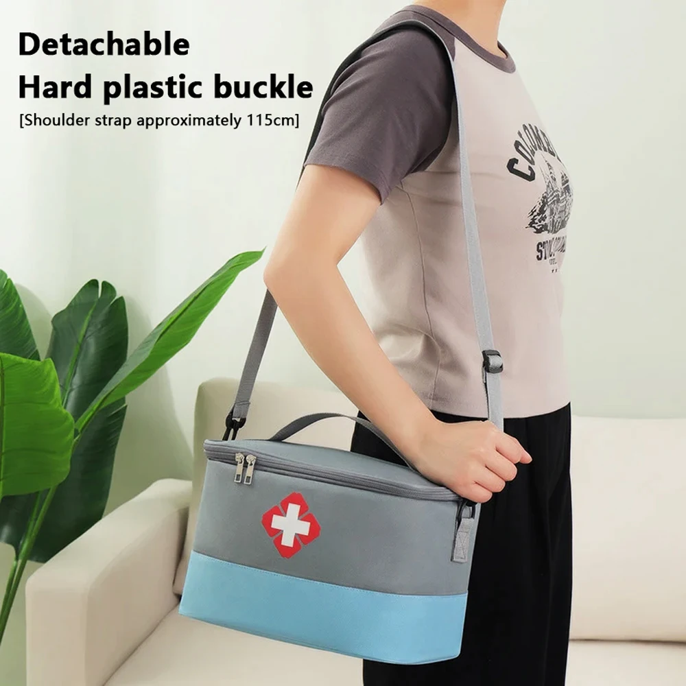 1PCS Medicine Organizer and Storage Bag Empty, Family First Aid Box, Pill Bottle Organizer Bag for Home and Travel Emergency