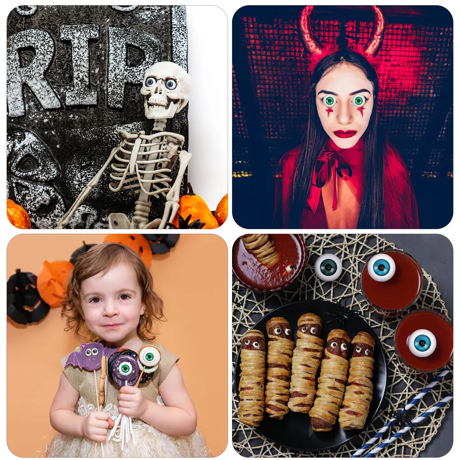 

8pcs Hollow Props Lifelike Plastic Horror Props Costume Eyes for Halloween Masks Costume Party Decorations Scary Toys