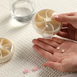 Pill Box Weekly Round Dose Weekly Pill Organizer Pill Box Case To Hold Medication Vitamin Fish Oil And Supplements