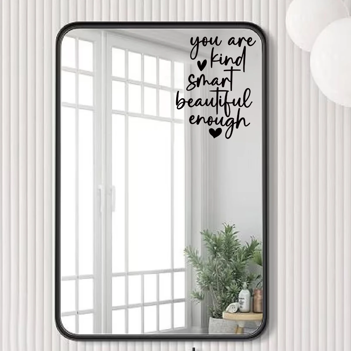 Affirmation Cards ”You Are Kind Smart Beautiful Enough“Art Wall Stickers for Bedroom Cloakroom Mirror Decoration Wall Decals