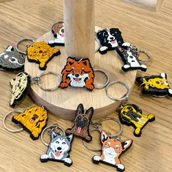 Kid's Various Cute Dogs Keychains Corgi Labradoodle Keyrings Schnauzer Key Chains Yorkshire Key Rings Boys Girls Birthday Gifts