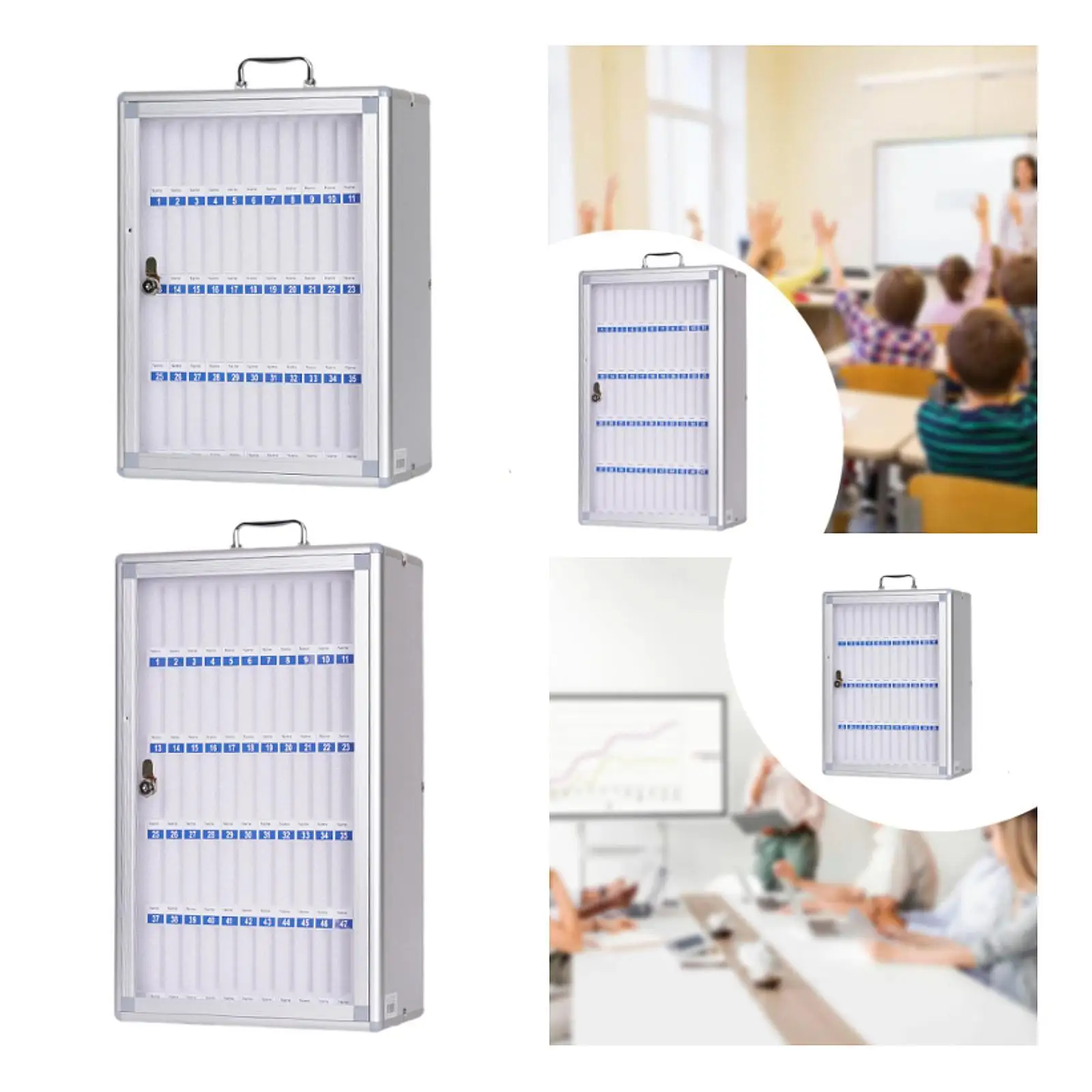 Phones Storage Cabinet Phone Locker Wall Mounted Office Pocket Chart Lockable