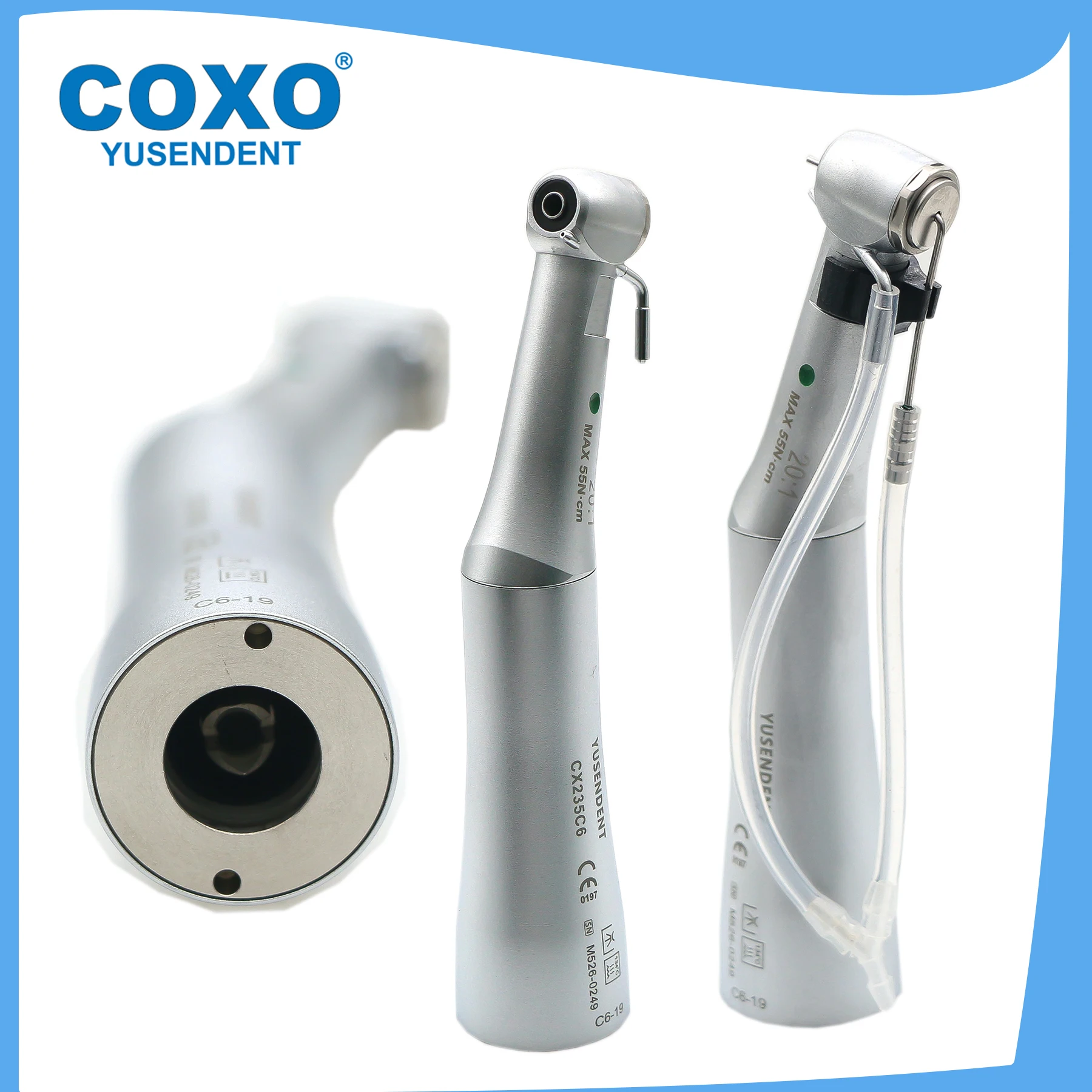 COXO CX235 Dental Handpiece 20:1 Reduction Implant Surgery Low Speed Handpiece Contra Angle Handpiece E Type Fit KAVO NSK