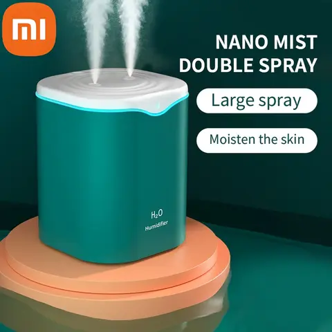 Xiaomi 2000ML USB 가습기 더블 스프레이 포트 에센셜 오일 아로마 테라피 Humificador 쿨 미스트 메이커 안개 정화 가정용