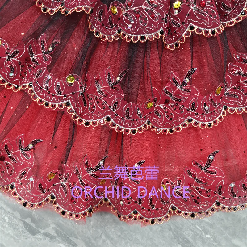 BT01694 taille personnalisée professionnelle couleur personnalisée enfants filles femmes adultes rouge Ballet Tutu Costumes