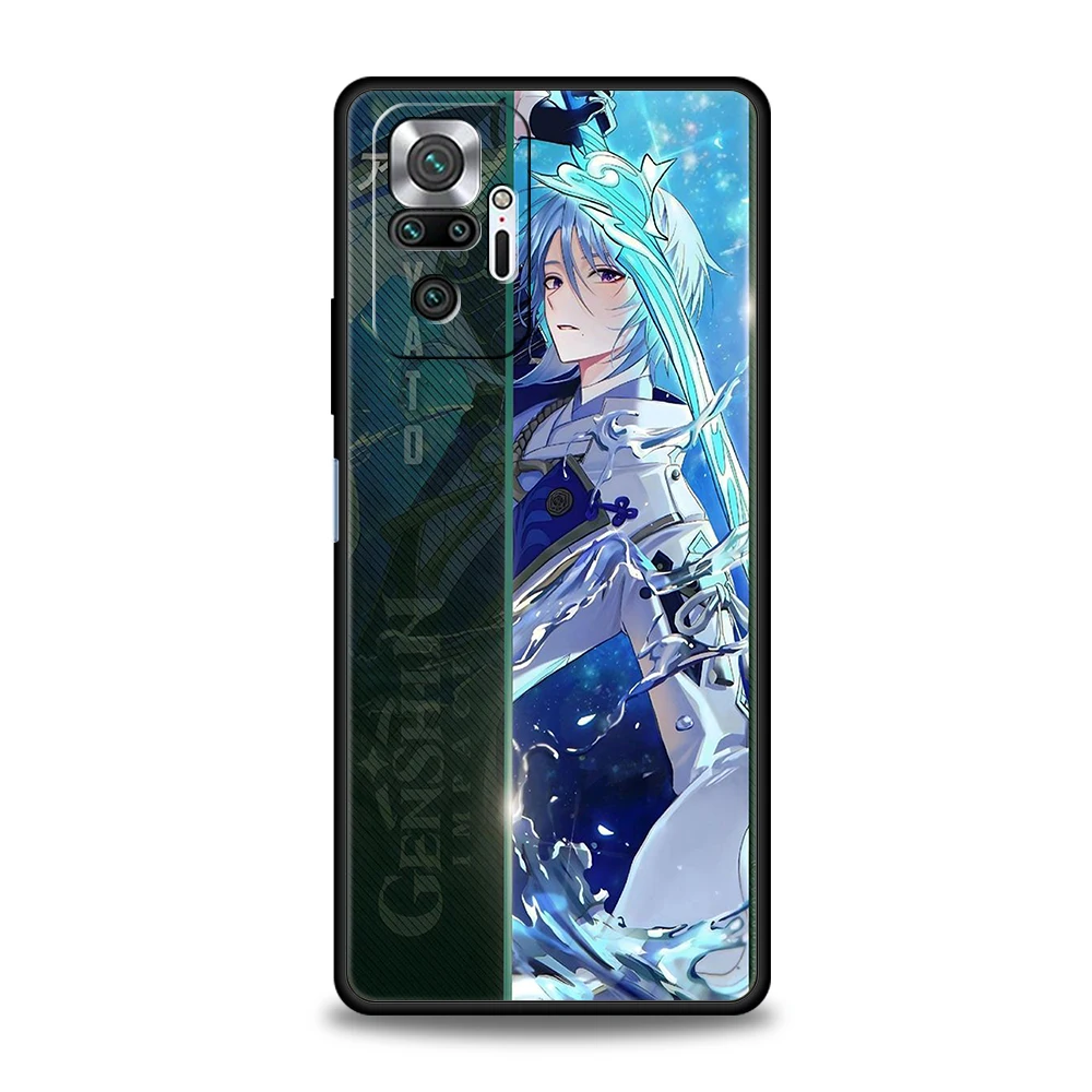 Etui na telefon do gry Genshin dla Redmi 13C 10C Note 13 12 10 11 Pro Plus 7 8T K40 K50 Gaming Pro Plus miękka powłoka Capas