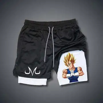 Anime Gym Shorts Men Women Dragon Ball NARUTO One Piece 3D Print 2 in 1 Quick Dry Breathable Sports Training Gifts Toys