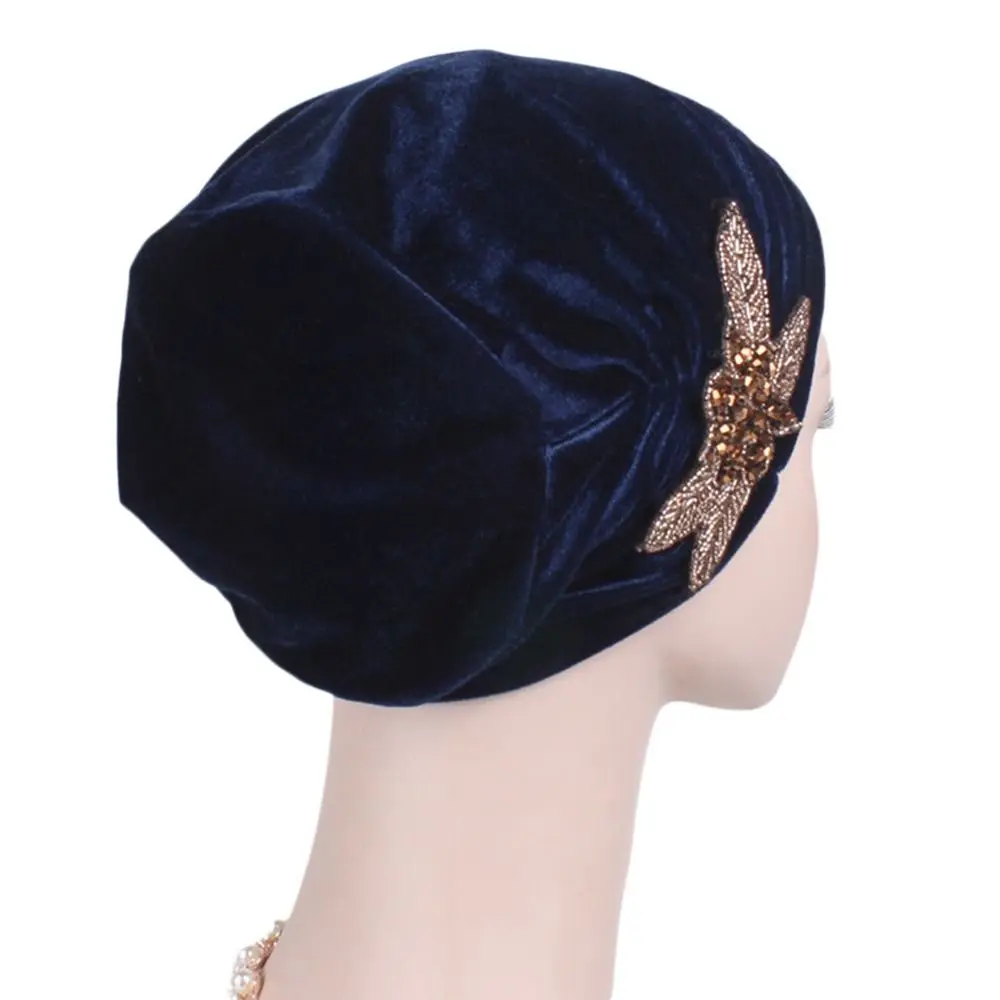 Hair Accessories Hijab Scarf Velvet Soft Bonnet Headbands Turban Hat Chemo Cap